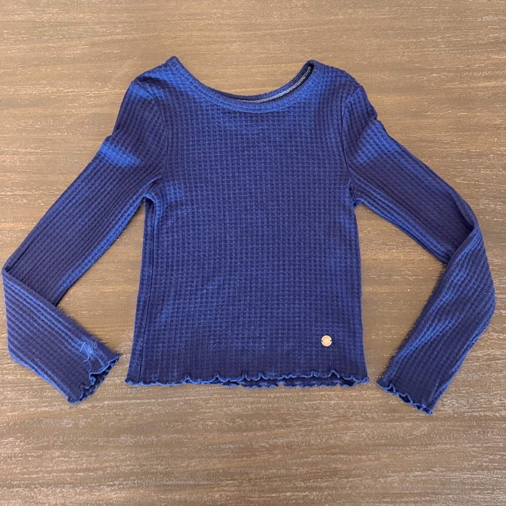 Justice Girls 6 Long Sleeve Navy Top